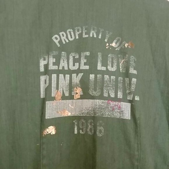 PINK VS Graphic Army Utility Jacket Olive Green - Picture 5 of 7